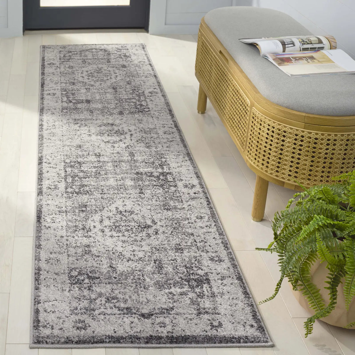 Safavieh Vintage Tabriz 2'-0" x 8'-0" Rug in Grey / Charcoal
