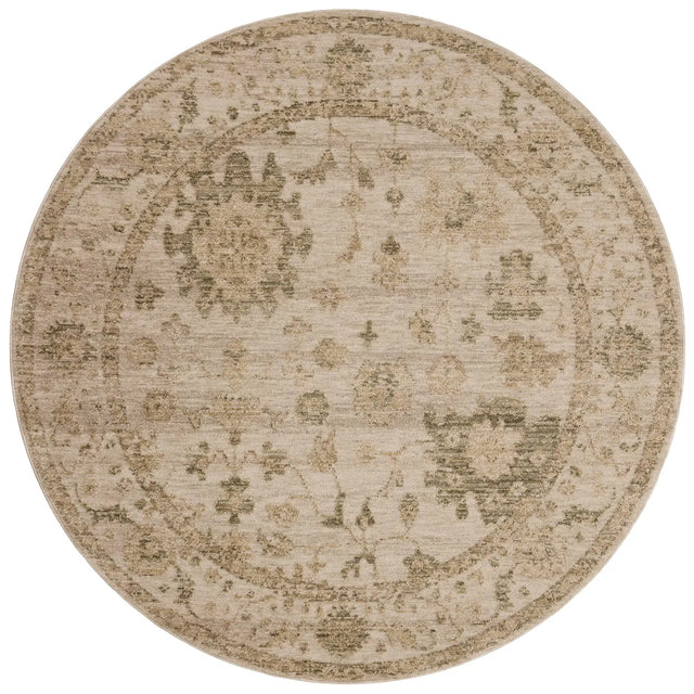 Loloi Willa WIA-09 Dove / Forest Power Loomed Rug - round flat