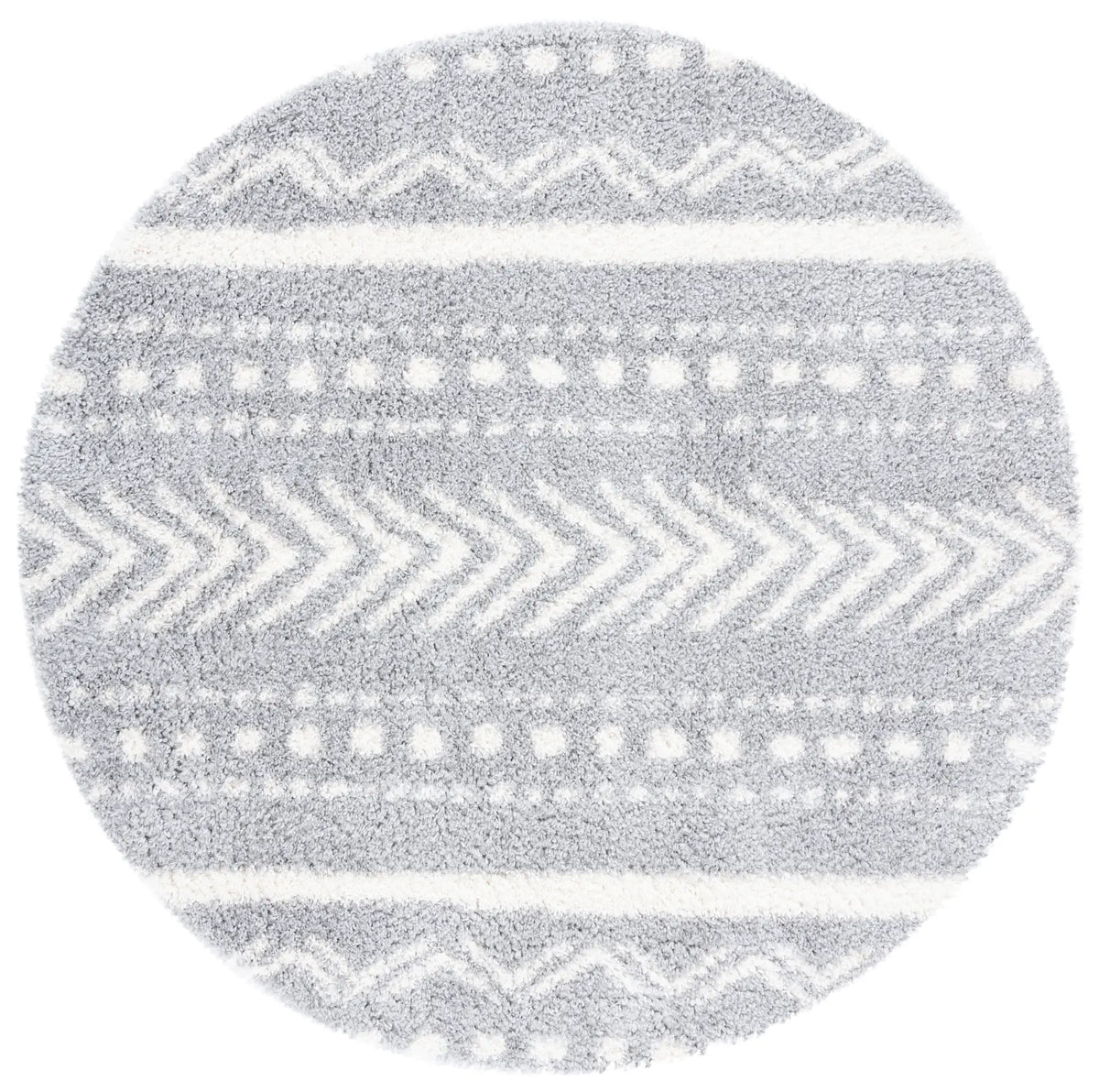 Safavieh Parma Shag 6'-7" x 6'-7" Rug in Grey / Ivory