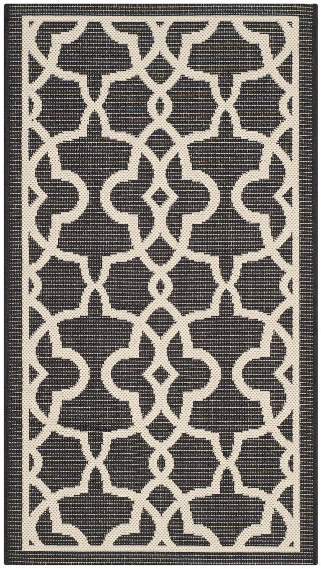 Safavieh Courtyard 2'-0" x 3'-7" Rug in Black / Beige