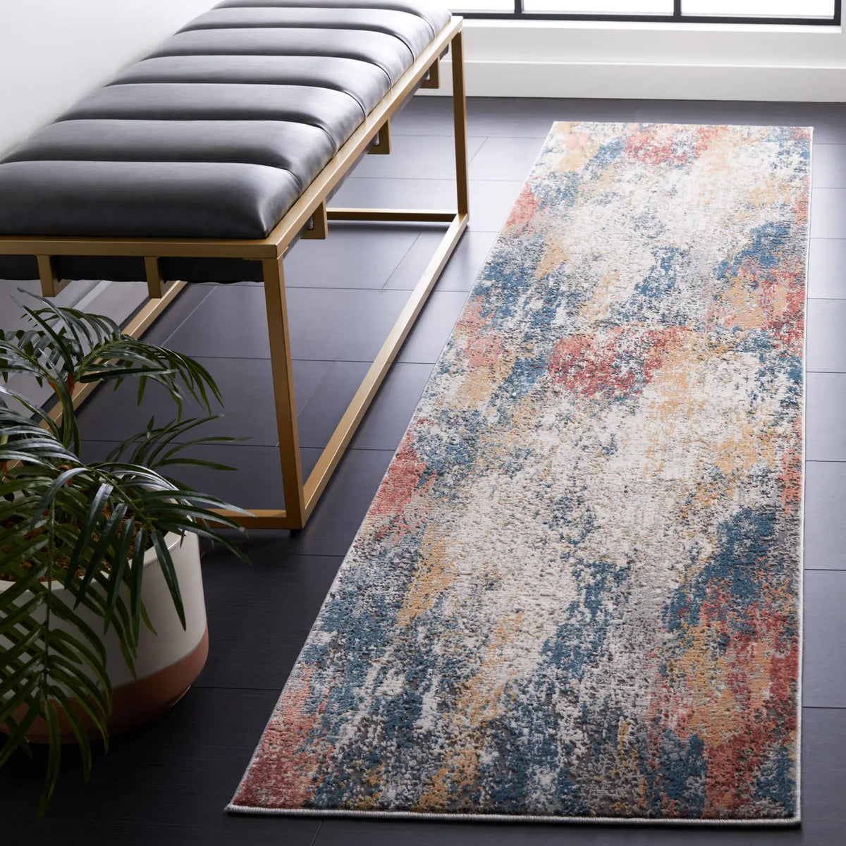 Safavieh Vogue 2'-0" x 8'-0" Rug in Ivory / Blue Rust