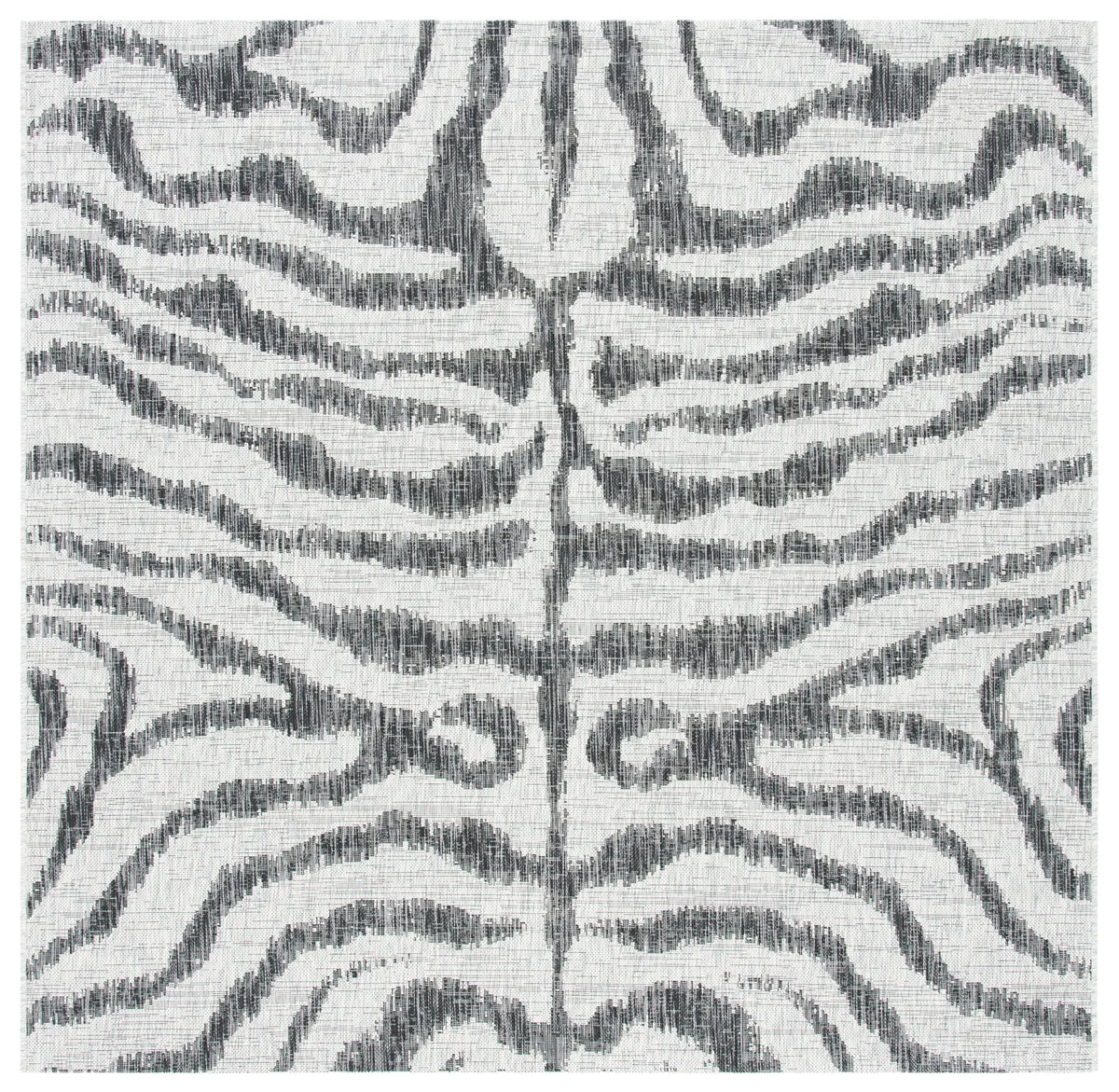 Safavieh Courtyard 6'-7" x 6'-7" Rug in Grey / Black