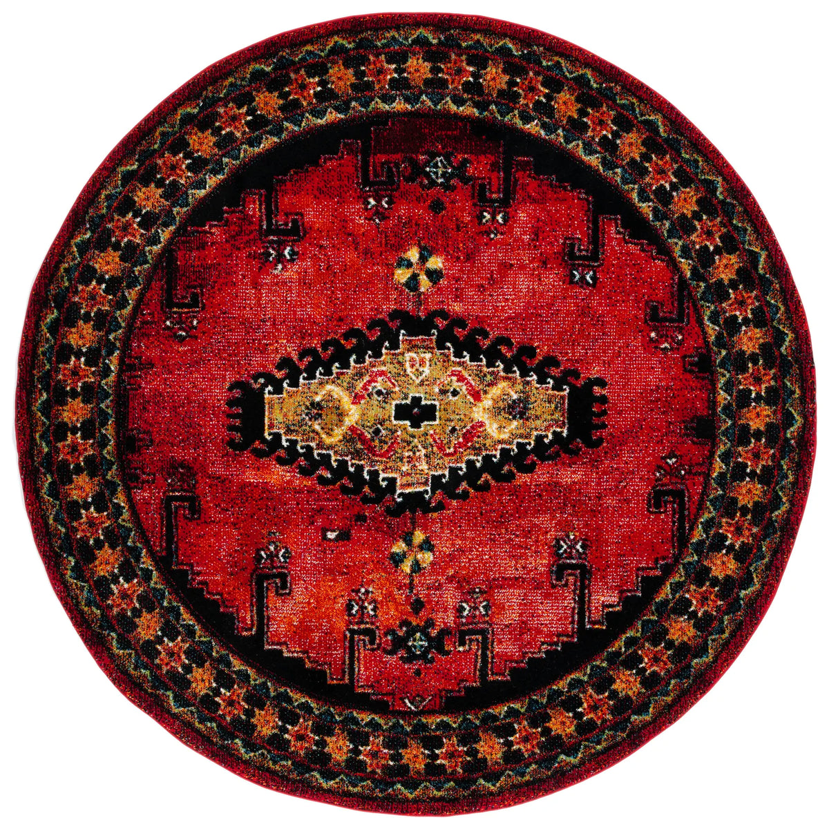 Safavieh Vintage Hamadan 6'-7" x 6'-7" Rug in Red / Black