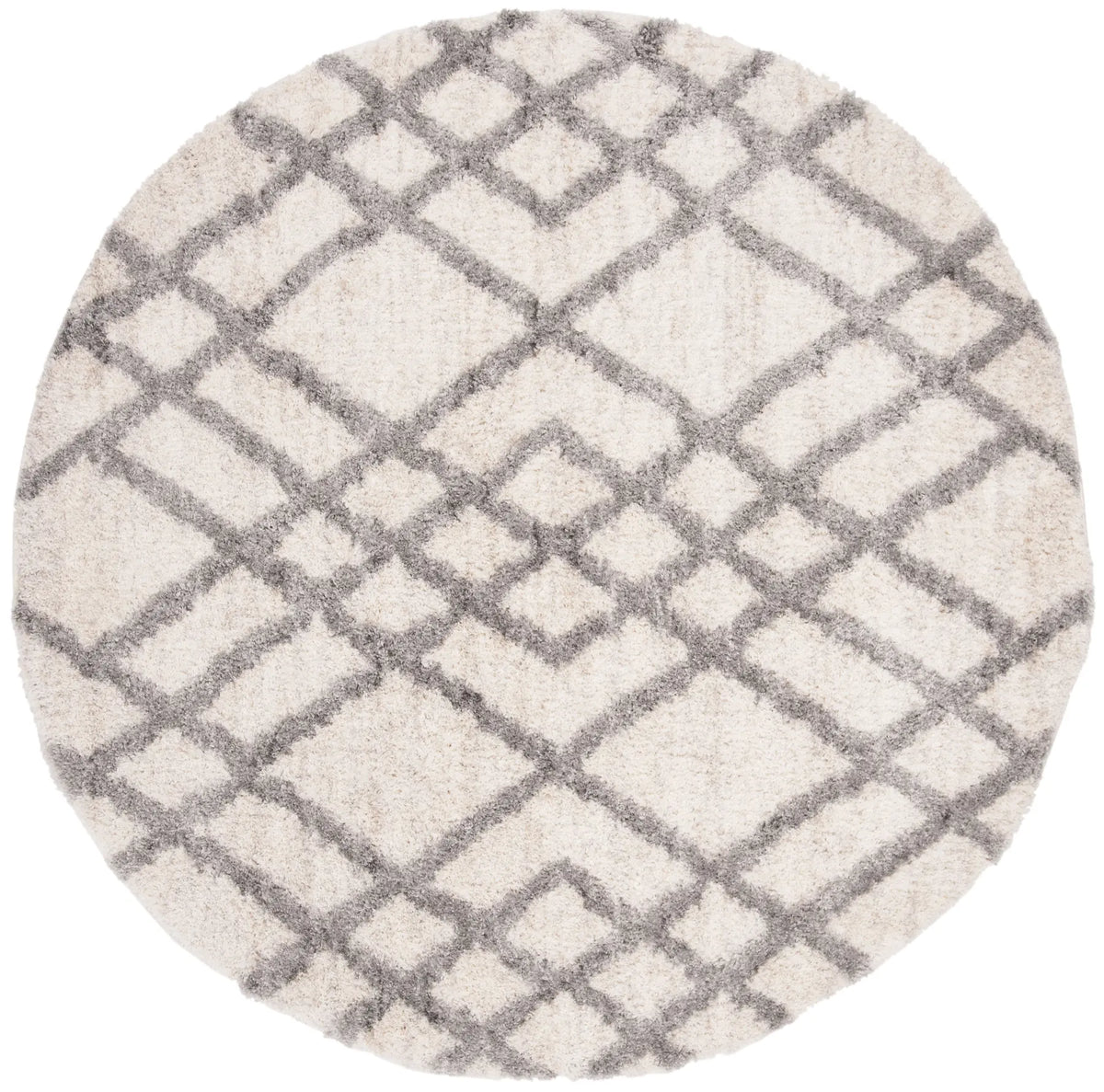 Safavieh Berber Shag 200 5'-3" x 5'-3" Rug in Cream / Grey