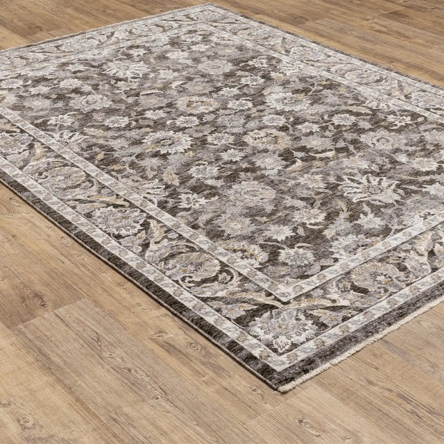 Oriental Weavers Sphinx Maharaja 070N1 Charcoal/Ivory Rugs - angle detail