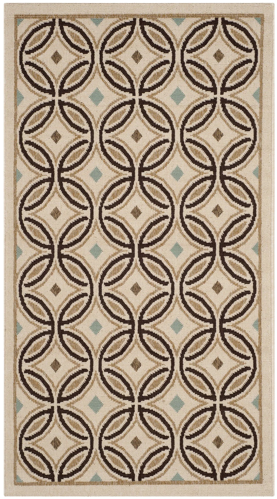 Safavieh Veranda 2'-7" x 5'-0" Rug in Cream / Chocolate