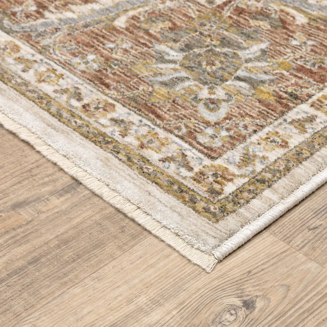 Oriental Weavers Sphinx Maharaja 5091Q Ivory/Rust Rugs - corner detail