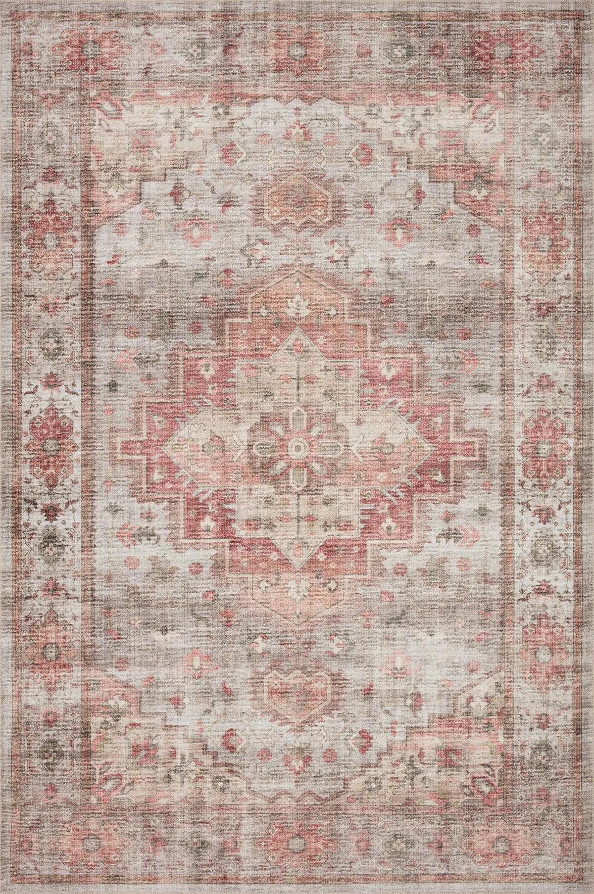 Loloi Heidi Hei-02 Dove/Spice Rugs - main flat