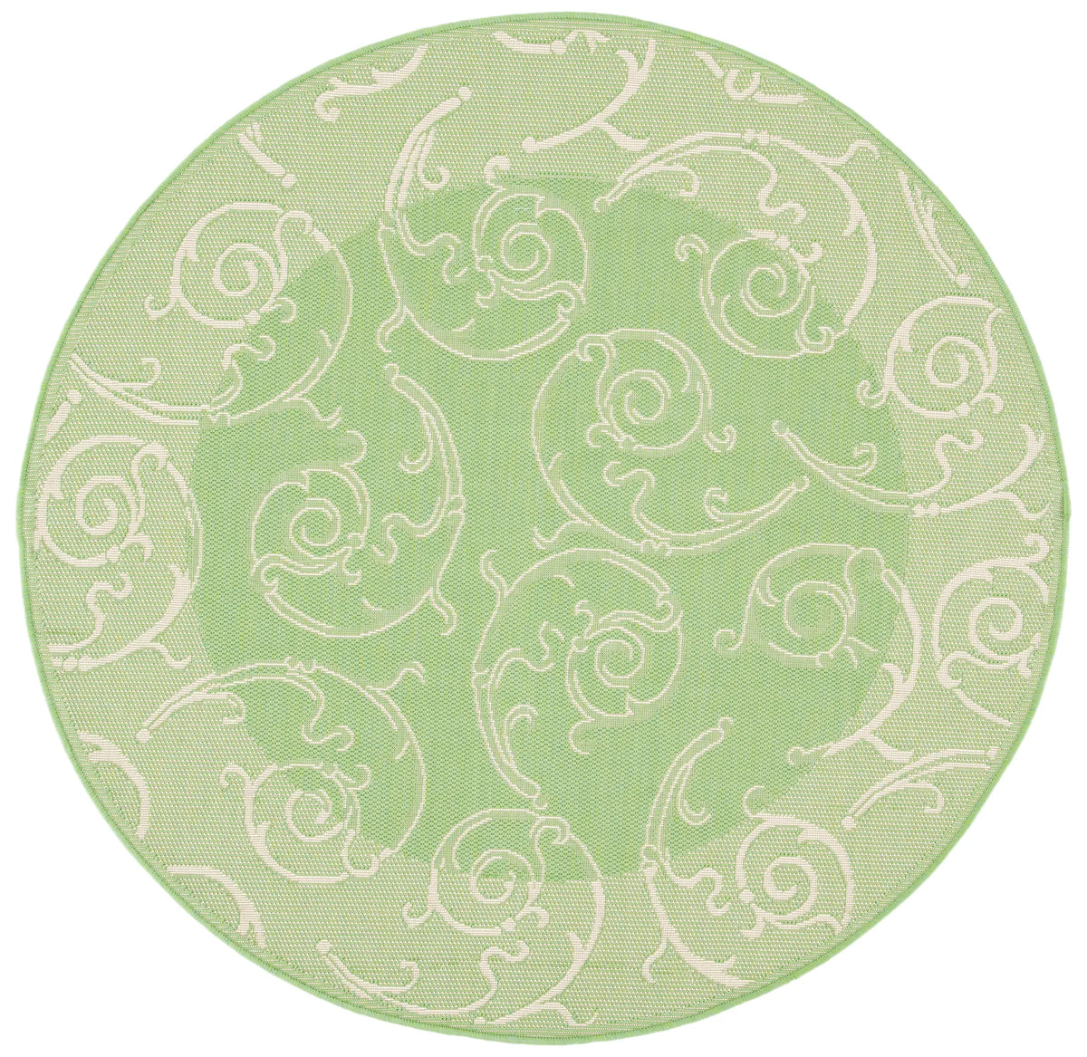 Safavieh Courtyard 5'-3" x 5'-3" Rug in Olive / Natural