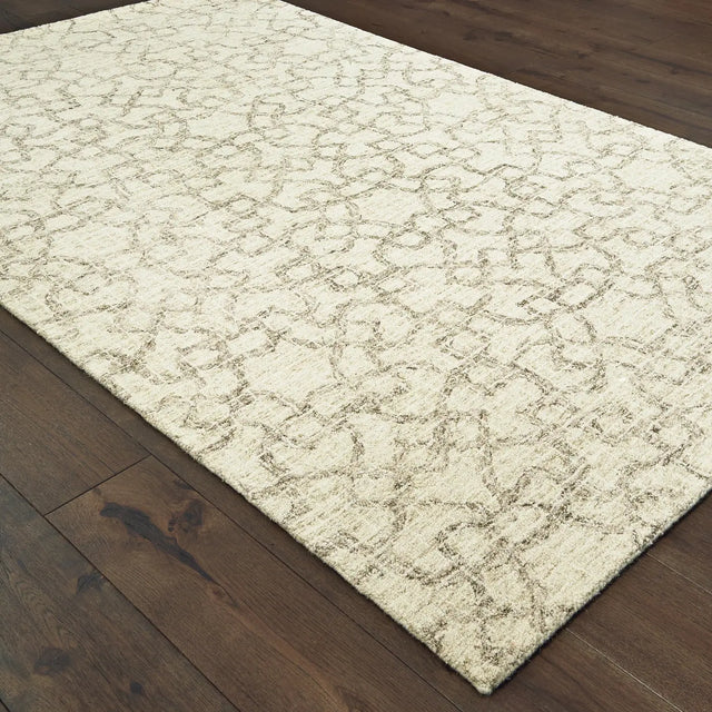 Oriental Weavers Sphinx Tallavera 55608 Tan / Ivory Rugs - angle detail