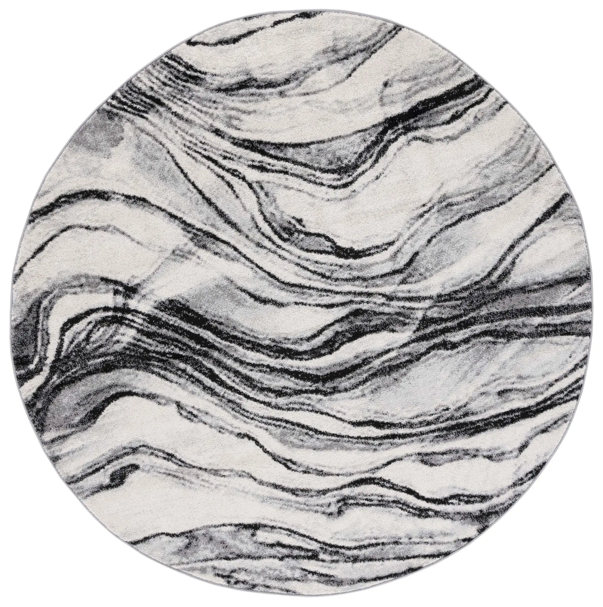Safavieh Tulum 6'-7" x 6'-7" Rug in Ivory / Black
