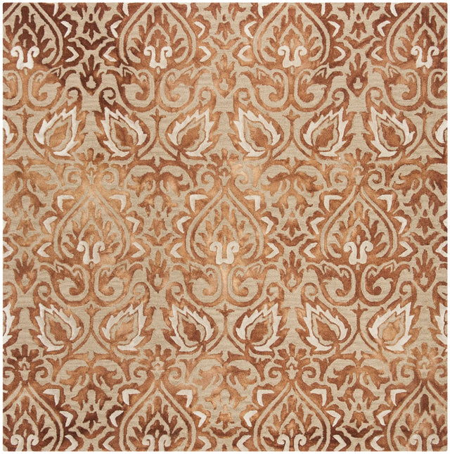 Safavieh Dip Dye 7'-0" x 7'-0" Rug in Copper / Beige