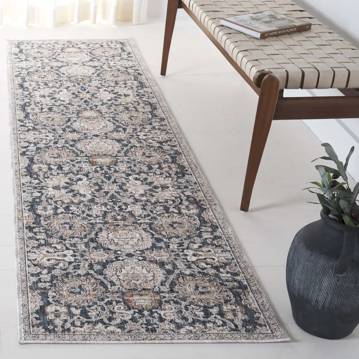 Safavieh Sutton 2'-2" x 8'-0" Rug in Navy / Beige Brown