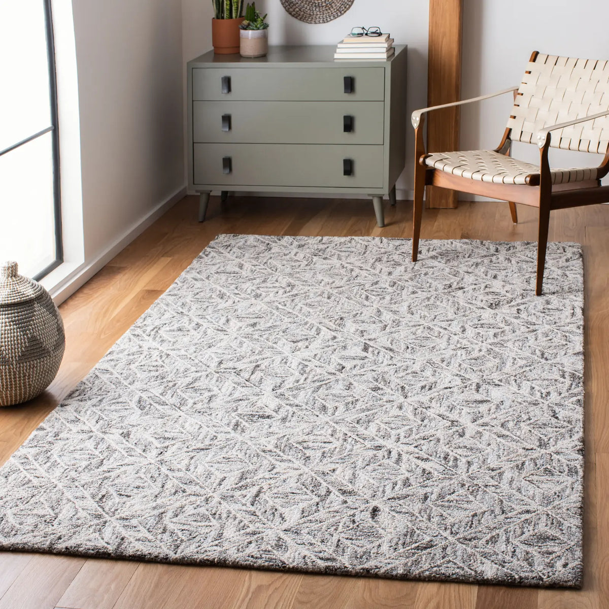 Safavieh Abstract 4'-0" x 6'-0" Rug in Grey / Beige