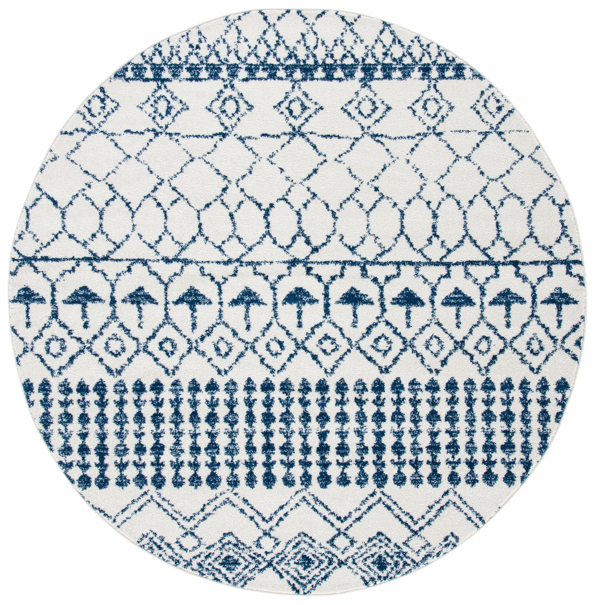 Safavieh Tulum 6'-7" x 6'-7" Rug in Ivory / Navy