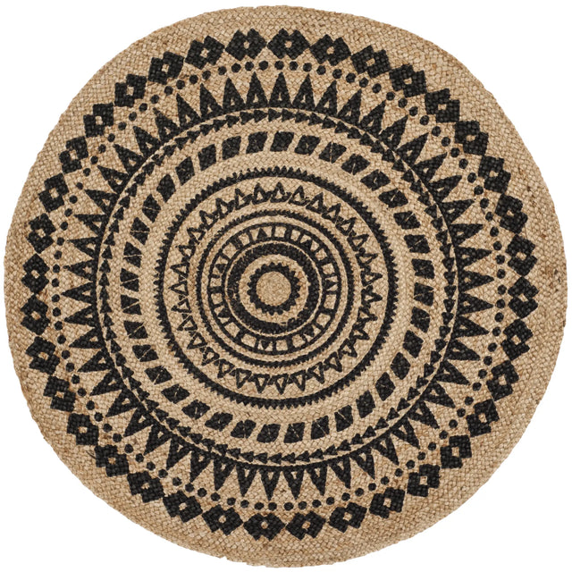 Safavieh Natural Fiber 5'-0" x 5'-0" Rug in Black / Natural