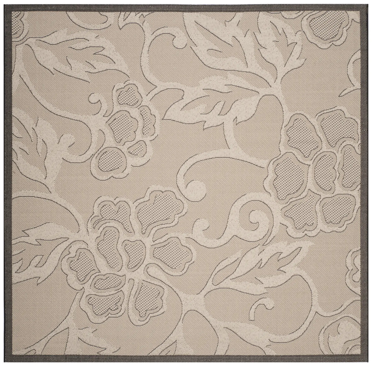 Safavieh Courtyard 7'-10" x 7'-10" Rug in Sand / Black