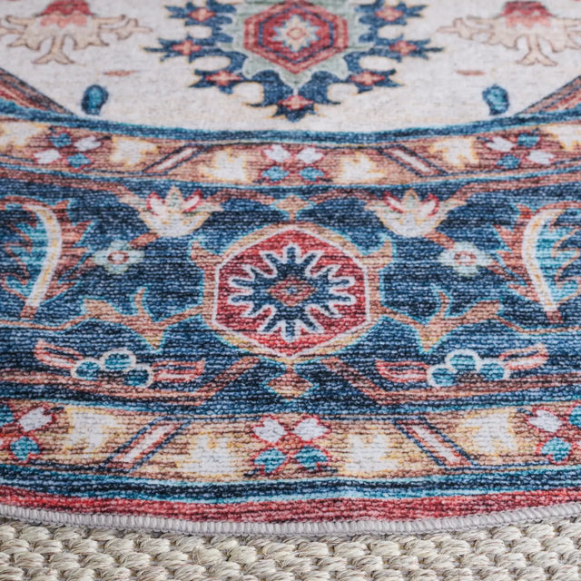 Safavieh Martha Stewart Washable 6'-0" x 6'-0" Rug in Rust / Blue
