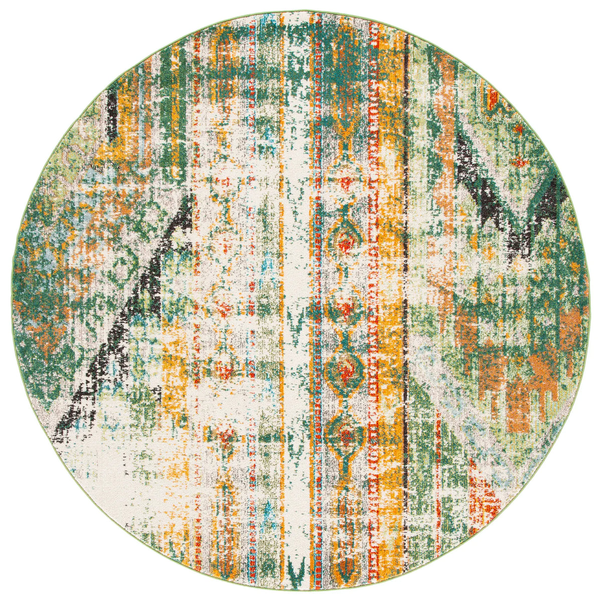 Safavieh Madison 5'-0" x 5'-0" Rug in Green / Orange