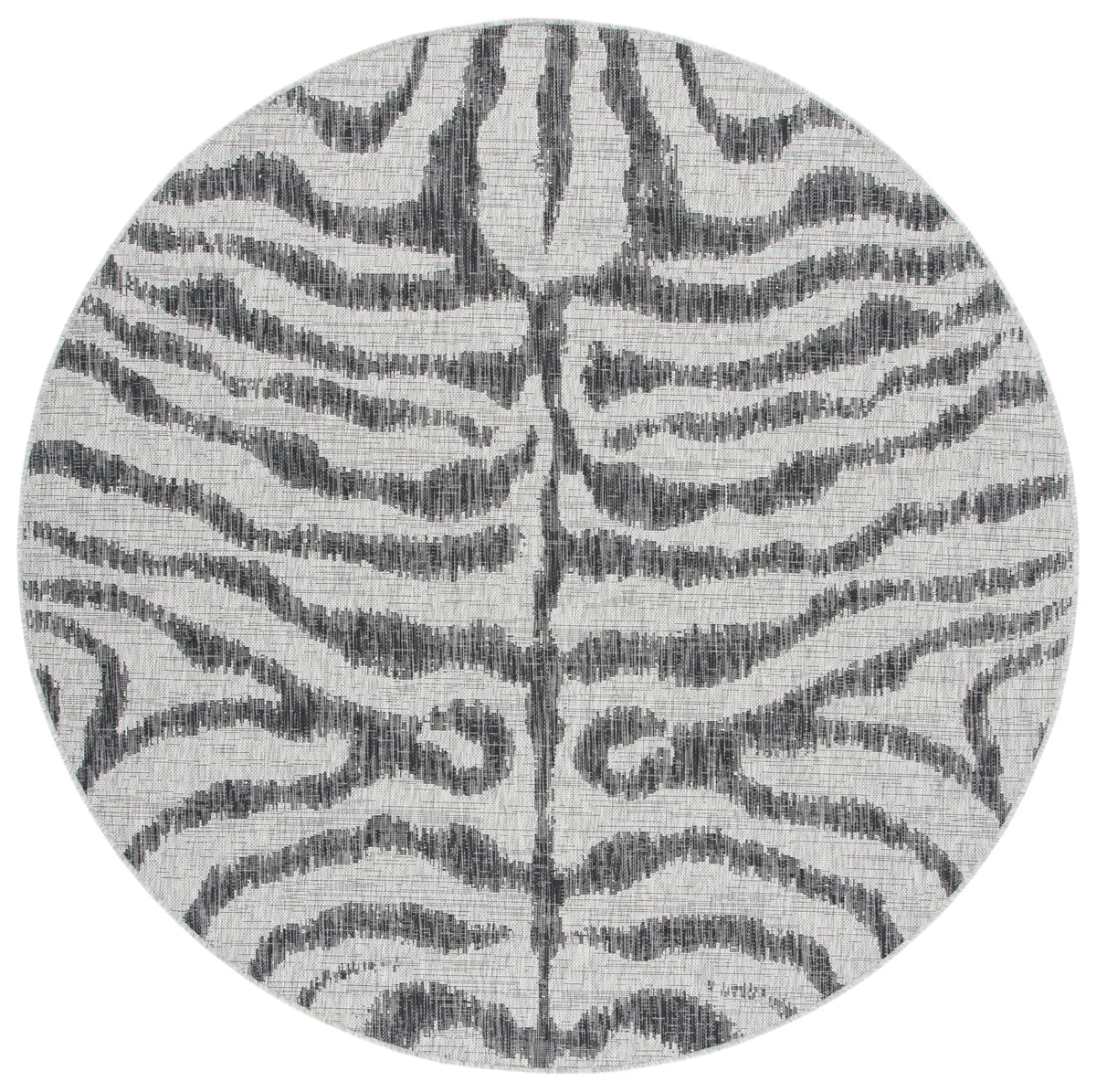 Safavieh Courtyard 6'-7" x 6'-7" Rug in Grey / Black