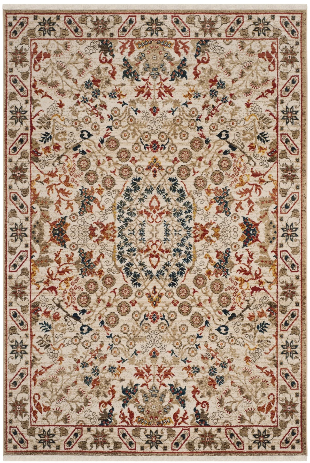 Safavieh Kashan 4'-0" x 6'-0" Rug in Ivory / Ivory