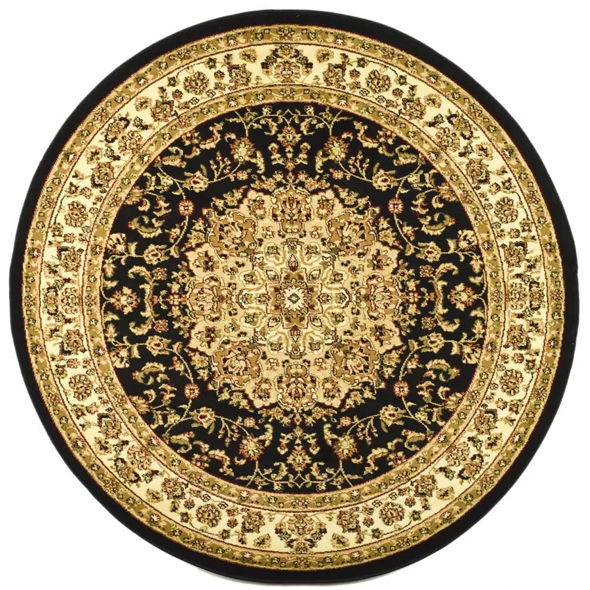 Safavieh Lyndhurst 5'-3" x 5'-3" Rug in Black / Ivory