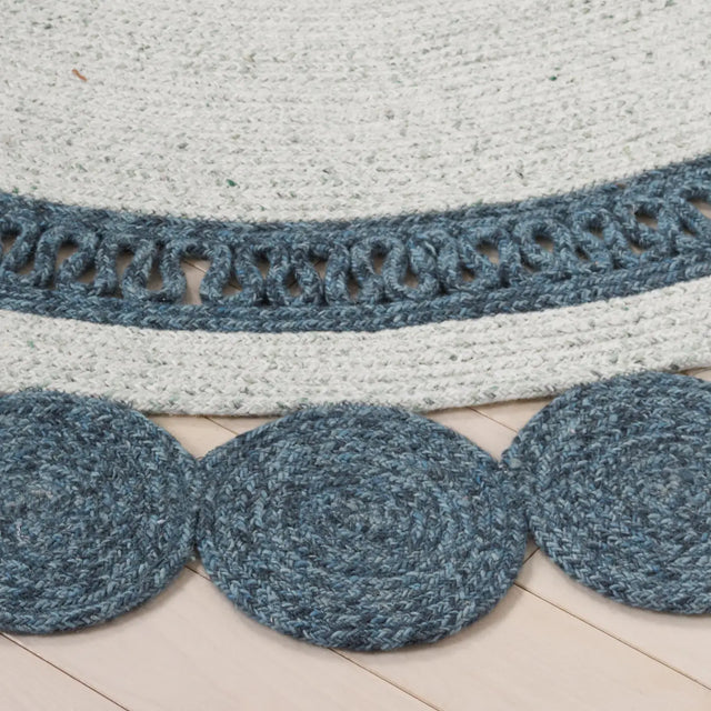 Safavieh Braided 5'-0" x 5'-0" Rug in Blue / Sage