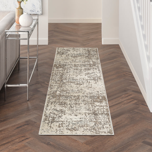 Nourison Quarry QUA17 Machine Made Ivory, Beige Rug