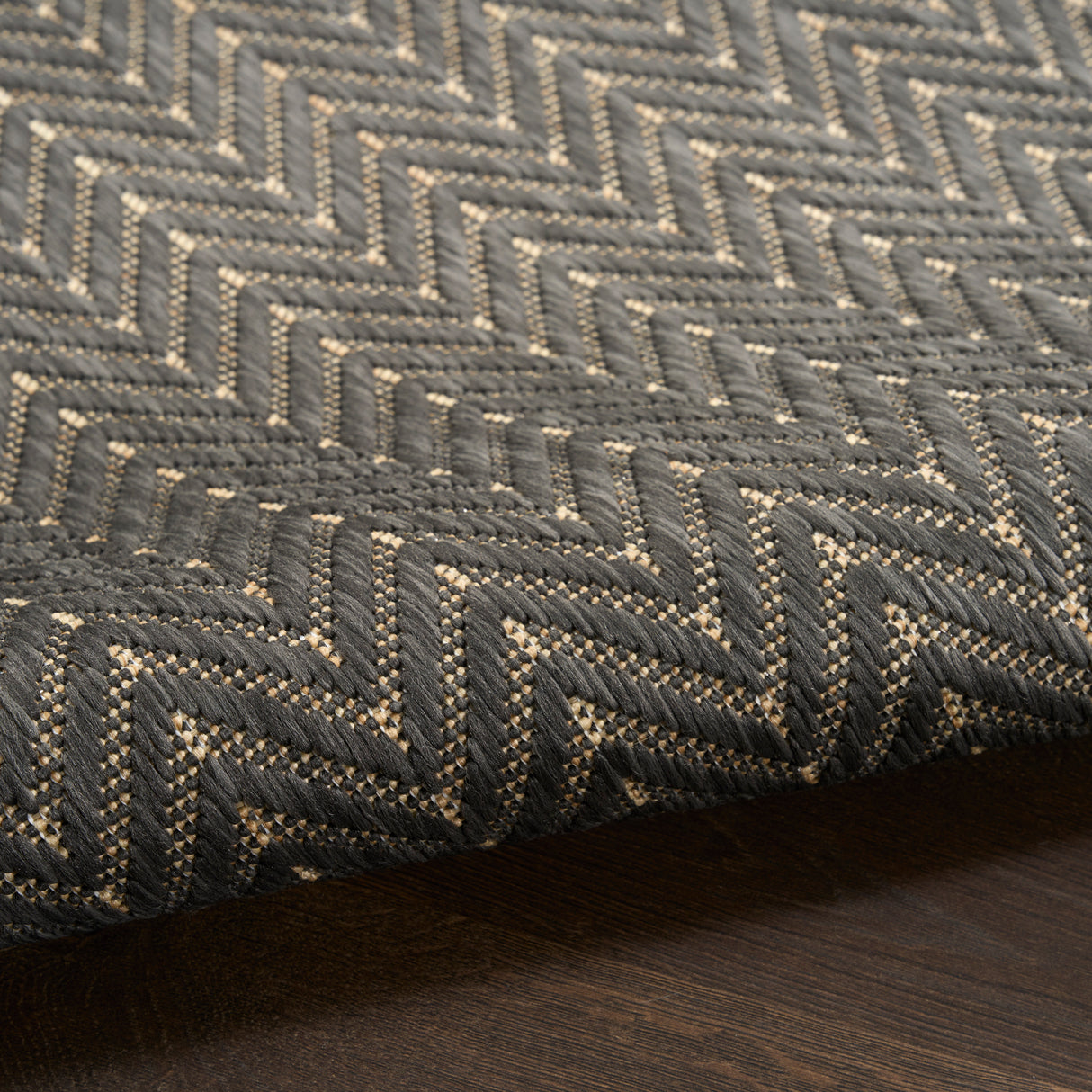 Nourison Horizon Indoor/Outdoor HOZ02 Charcoal Contemporary Area Rugs