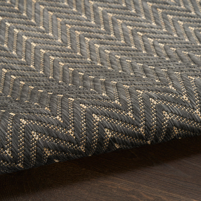 Nourison Horizon Indoor/Outdoor HOZ02 Charcoal Contemporary Area Rugs