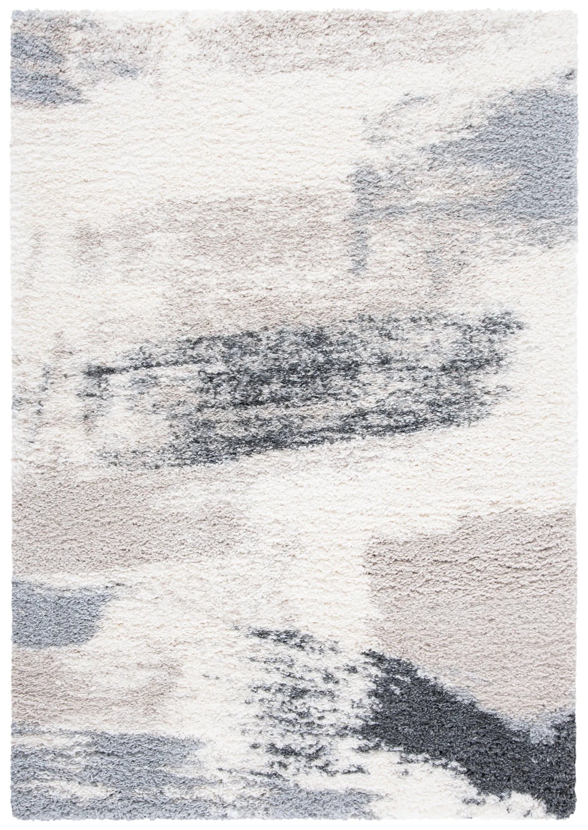 Safavieh Fontana Shag 800 4'-0" x 6'-0" Rug in Ivory / Grey