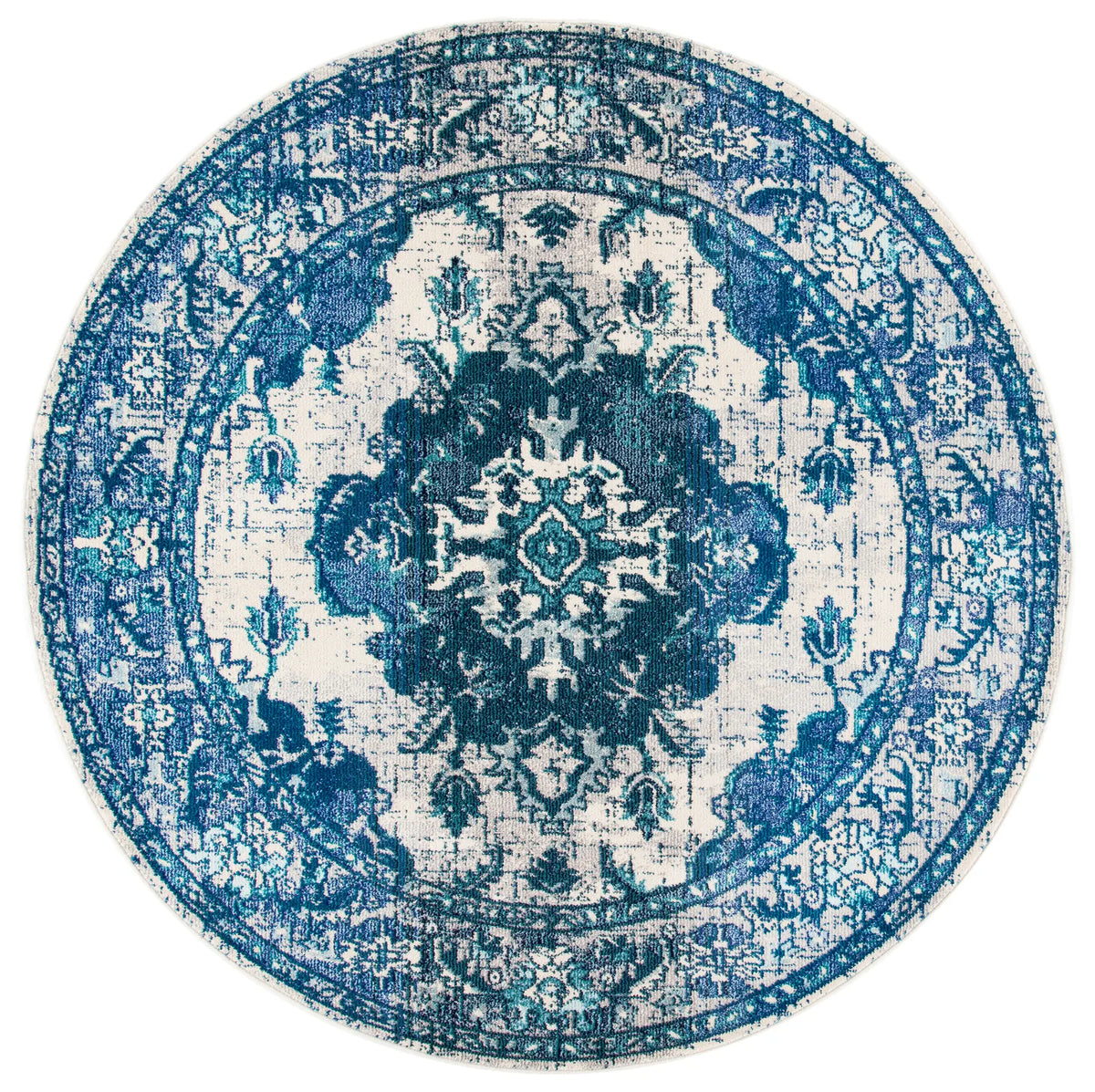 Safavieh Monaco 6'-7" x 6'-7" Rug in Ivory / Blue