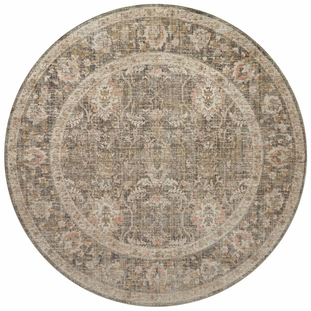 Chris Loves Julia x Loloi Rosemarie ROE-01 Sage / Blush Rug - round flat