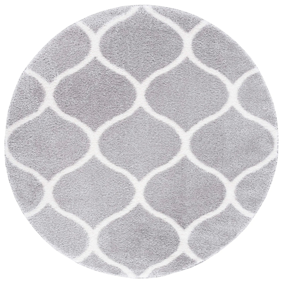 Safavieh Tahoe Shag 6'-7" x 6'-7" Rug in Light Grey / White