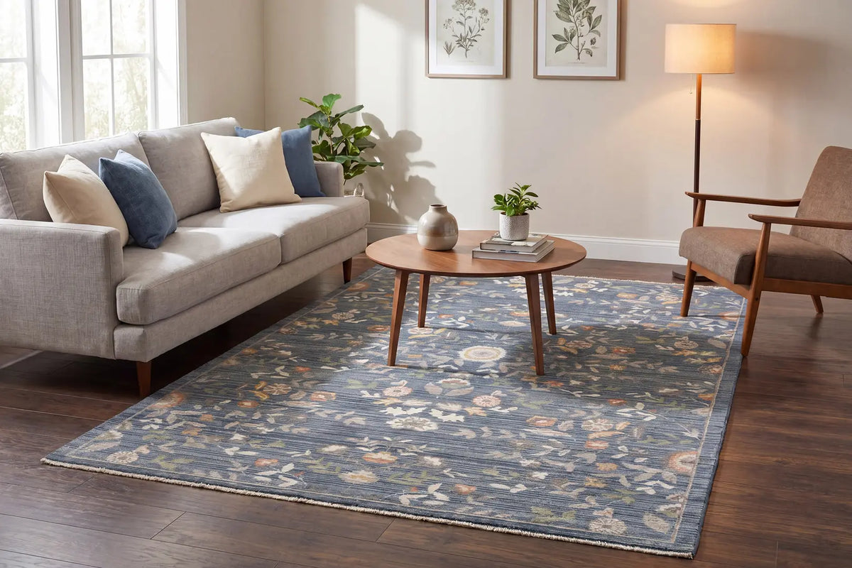 Dynamic Rugs Botanica 13359 Power Loomed Contemporary Navy/Multi Rug - Room