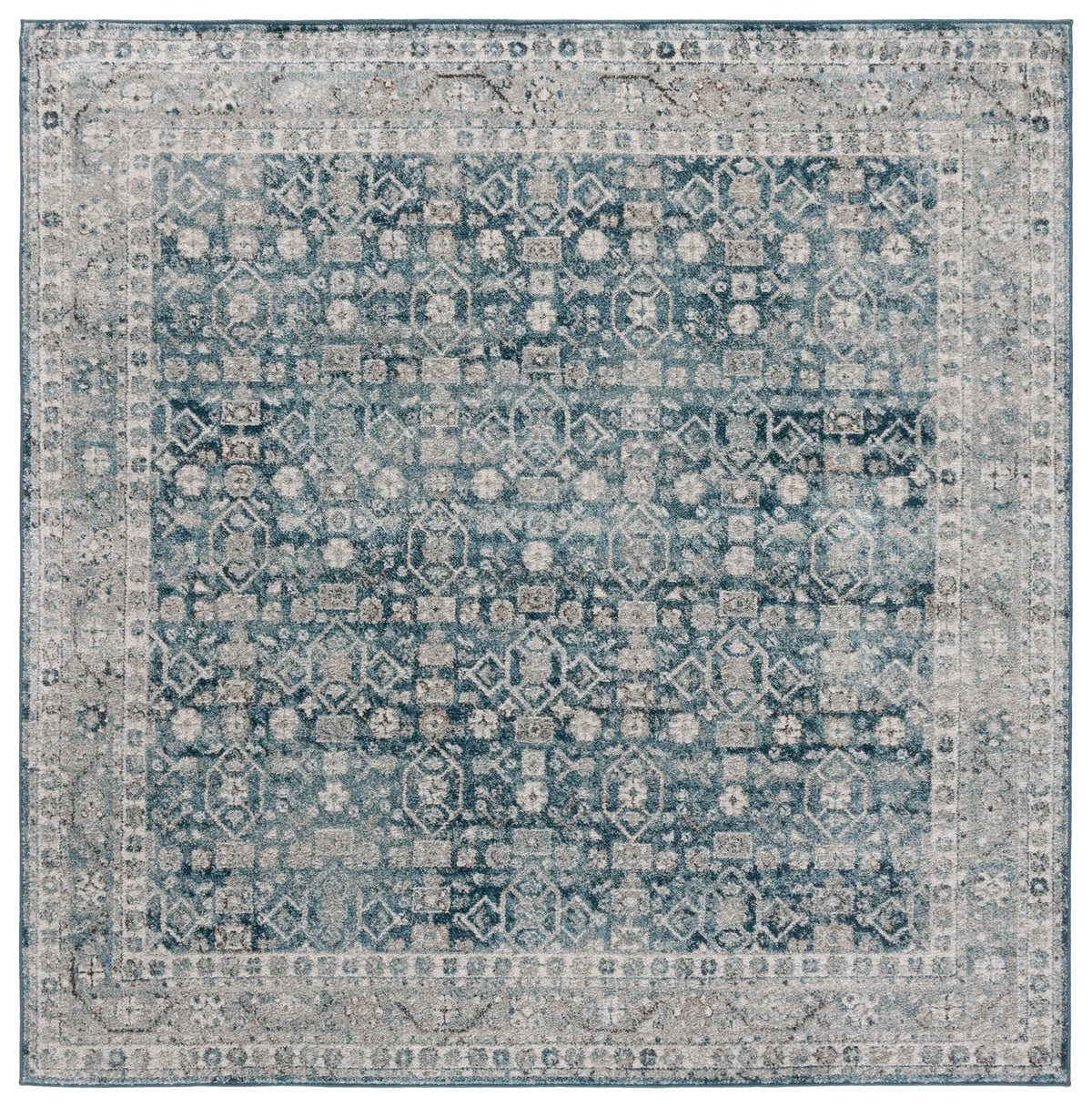 Safavieh Vintage Tabriz 6'-7" x 6'-7" Rug in Blue / Grey