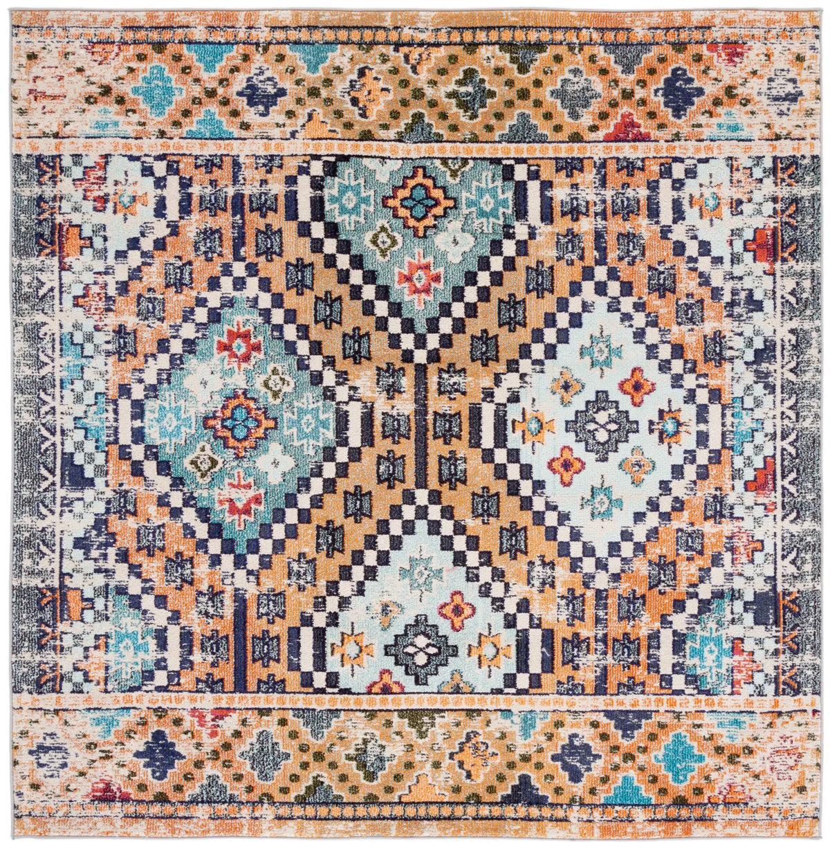 Safavieh Madison 6'-7" x 6'-7" Rug in Orange / Beige