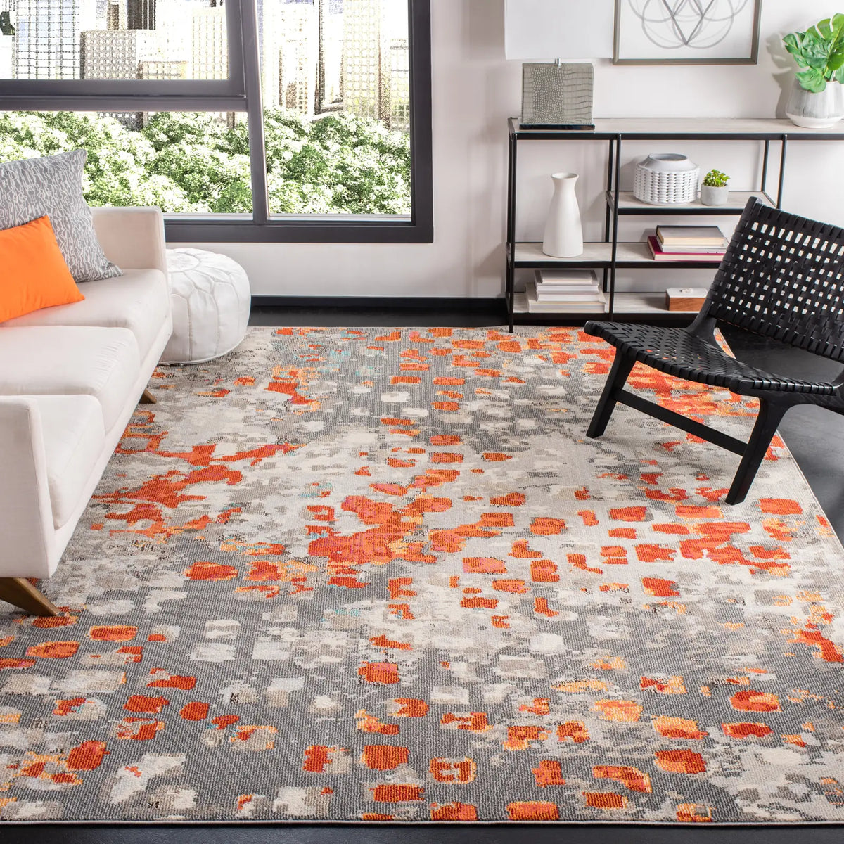 Safavieh Madison 10'-0" x 14'-0" Rug in Grey / Orange