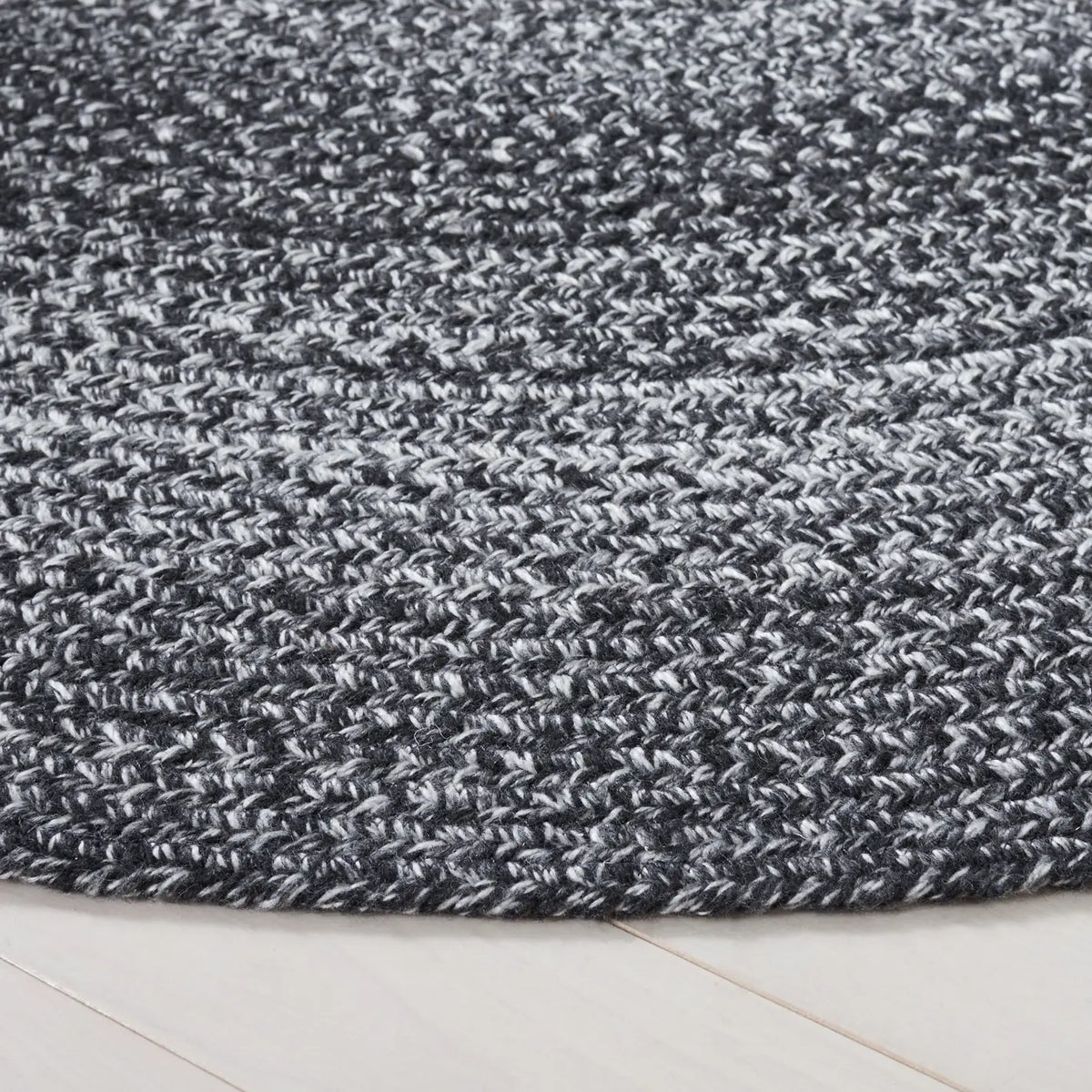 Safavieh Braided 5'-0" x 5'-0" Rug in Black / Ivory