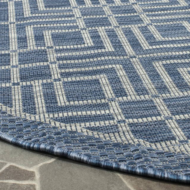 Safavieh Courtyard 6'-7" x 6'-7" Rug in Navy / Grey