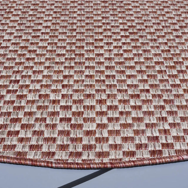 Safavieh Courtyard 5'-3" x 5'-3" Rug in Rust / Light Grey