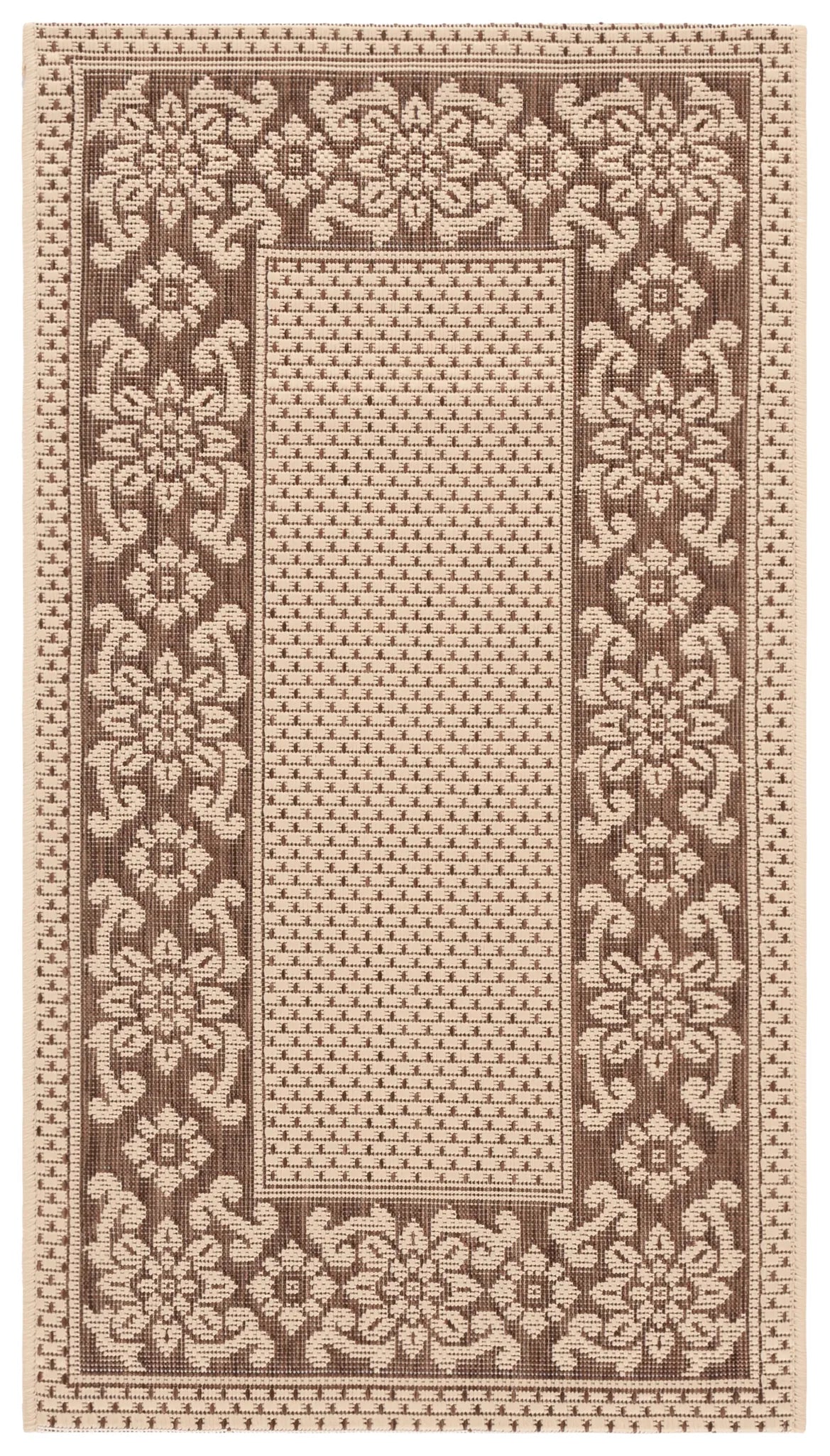 Safavieh Courtyard 2'-0" x 3'-7" Rug in Cream / Light Chocolate