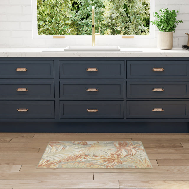 Nourison Aloha ALH43 Machine Made Sage, Rose Rug