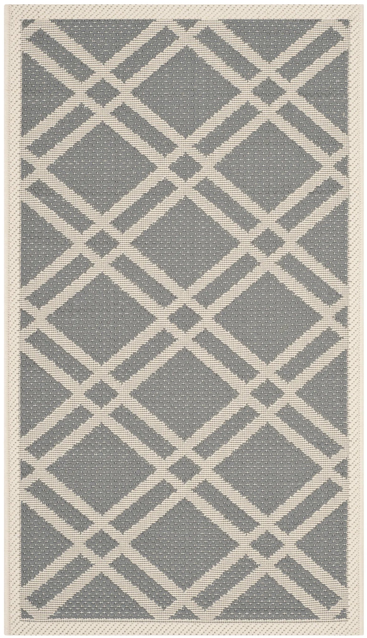 Safavieh Courtyard 2'-0" x 3'-7" Rug in Anthracite / Beige