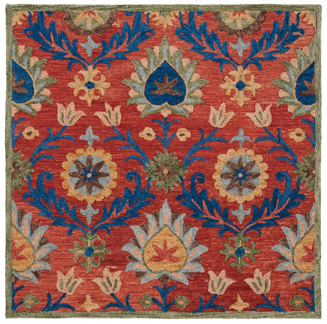Safavieh Blossom 6'-0" x 6'-0" Rug in Red / Blue