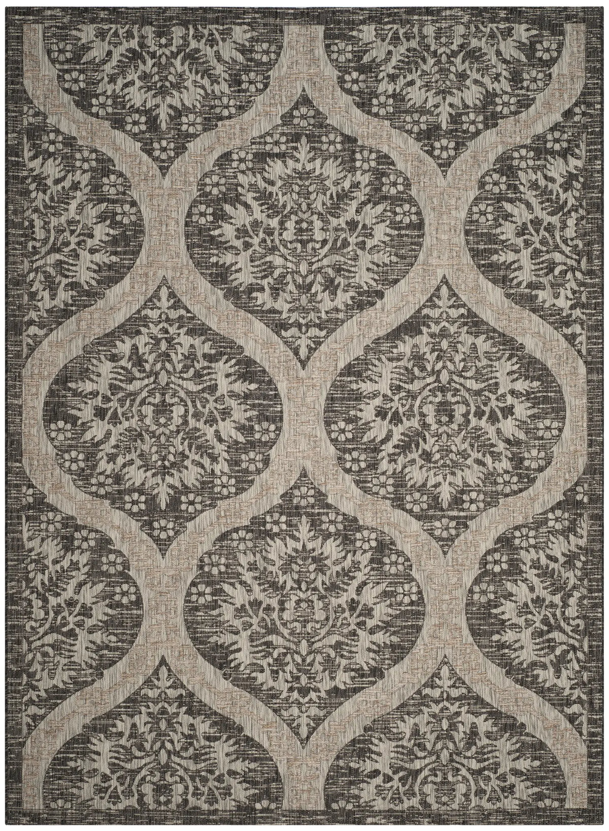 Safavieh Courtyard 6'-7" x 9'-6" Rug in Black / Grey