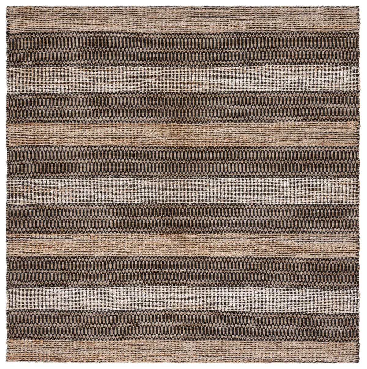 Safavieh Natural Fiber 6'-6" x 6'-6" Rug in Black / Natural
