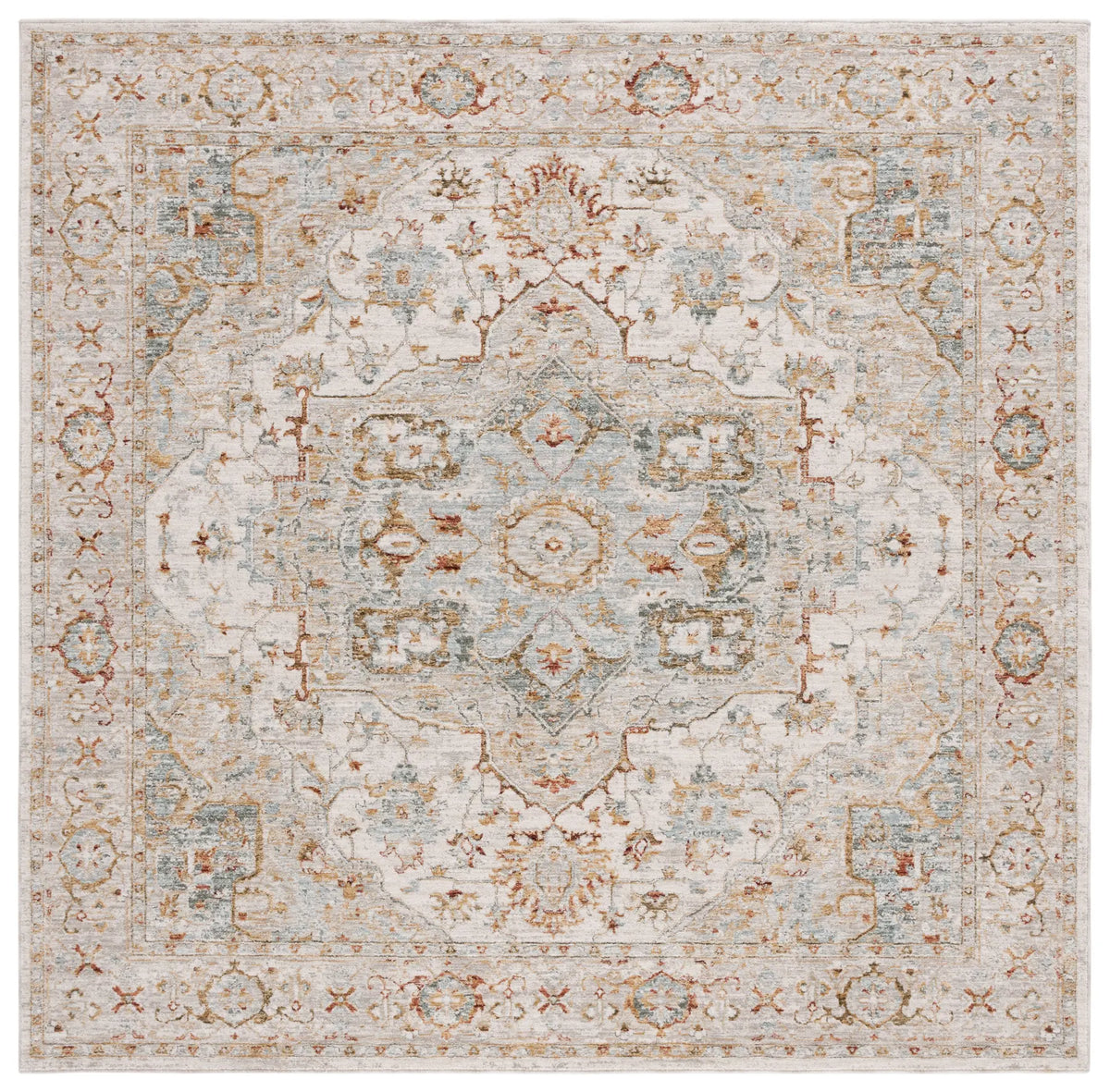 Safavieh Hamilton 6'-7" x 6'-7" Rug in Ivory / Blue