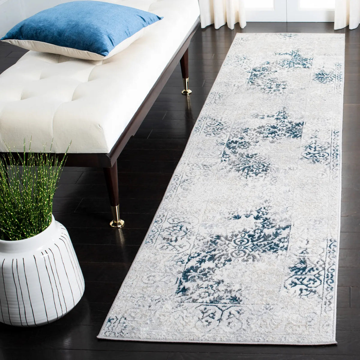Safavieh Orchard 2'-2" x 9'-0" Rug in Grey / Blue