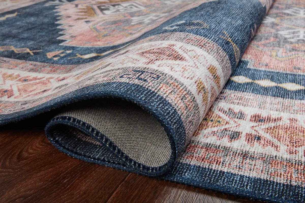 Loloi Heidi Hei-03 Denim/Blush Rugs - pile height